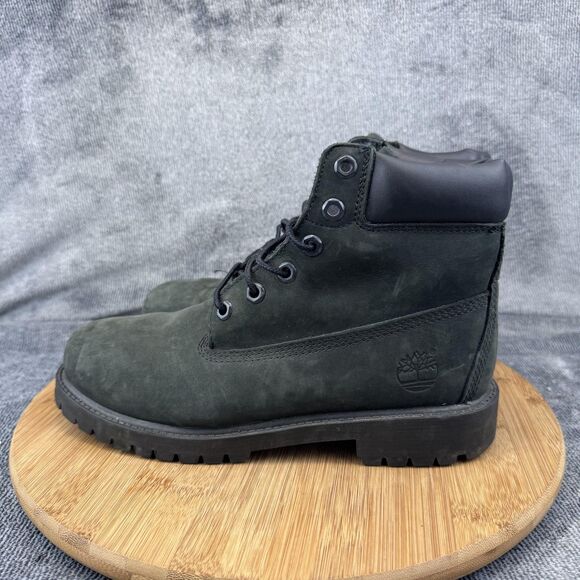 Timberland Boots Mens Size 5.5 Green Nubuck Leather Padded Collar Lug Sole main image 8